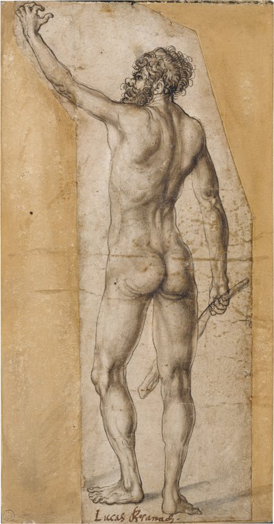 立っている男の背中の行為 作： Lucas Cranach the Elder